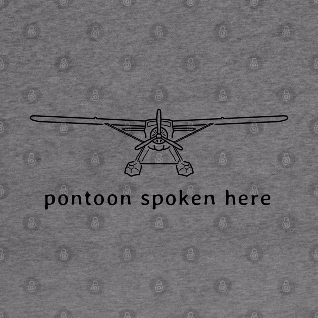 Floatplane line drawing "pontoon spoken here" black by soitwouldseem